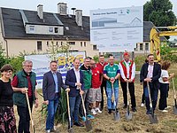 Spatenstich in Drebach: Bau der neuen Sporthalle beginnt